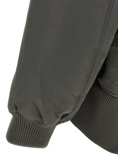 Jw Anderson Oversized Curved Hem Bomber Jacket Olive In Gray