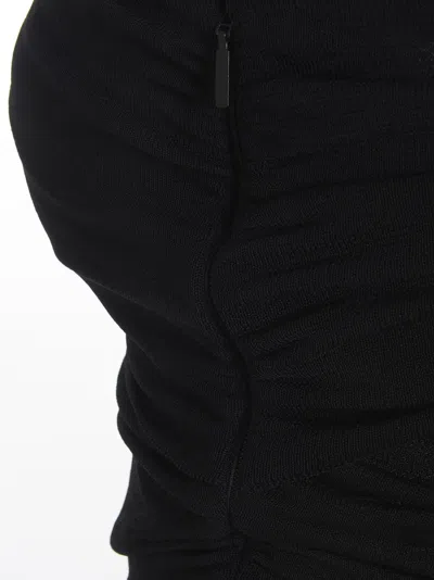 Saint Laurent Draped Long Dress Dresses Black In Black