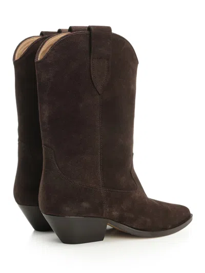 Isabel Marant Duerto Chocolate Cowboy Boots In Suede Women In Brown
