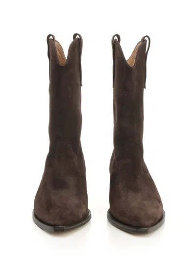 Isabel Marant Duerto Chocolate Cowboy Boots In Suede Women In Brown