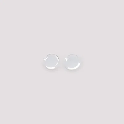 Phoebe Philo Circular Sterling Silver Earrings With Polished Finish In White