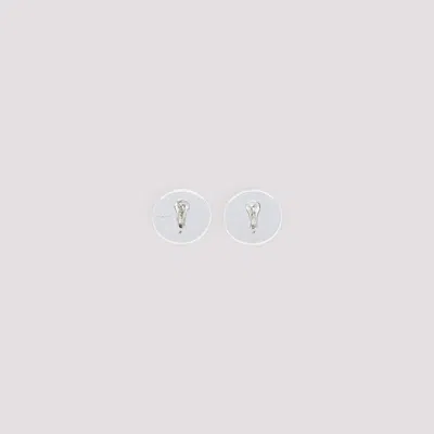 Phoebe Philo Circular Sterling Silver Earrings With Polished Finish In White