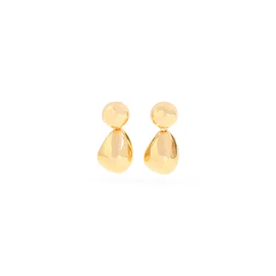 Phoebe Philo Teardrop Pendant Earrings In Polished Sterling Silver In Gold