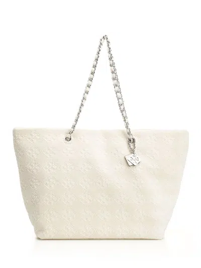 Tory Burch Ella Terry Cotton Tote Bag In Neutral