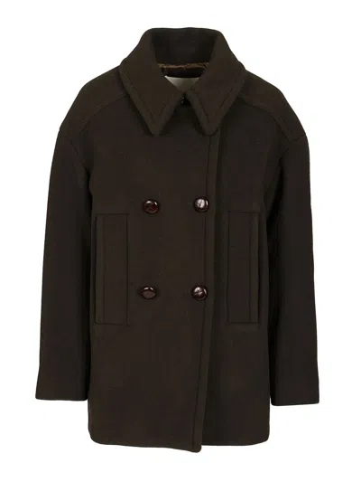 Isabel Marant Fiby Double Breasted Wool Blend Coat Clothing In Brown