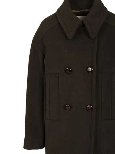 Isabel Marant Fiby Double Breasted Wool Blend Coat Clothing In Brown