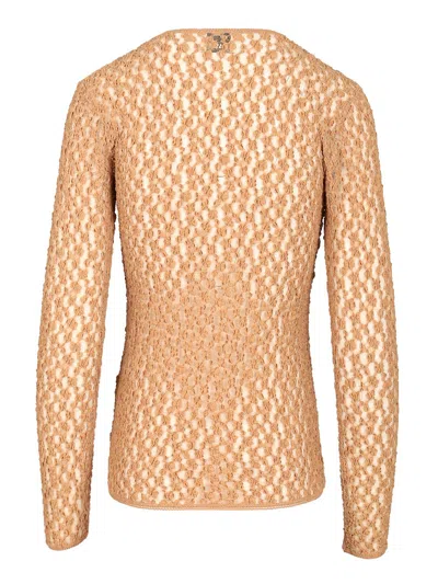Isabel Marant Gaelle Long-sleeved Lace Top In Brown