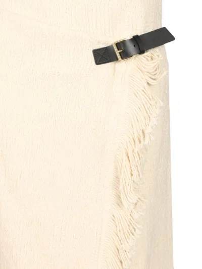 Isabel Marant Galla Asymmetric Cotton And Linen-blend Midi Wrap Skirt In Neutral
