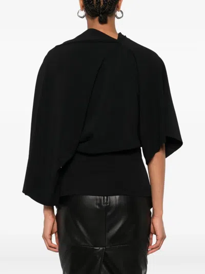 Rick Owens Asymmetric Draped Knit Top Cape
