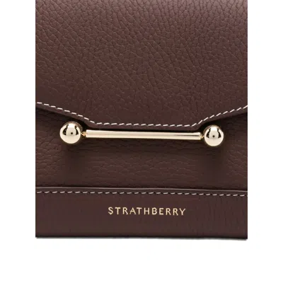 Strathberry Leather Tote Bags In Brown