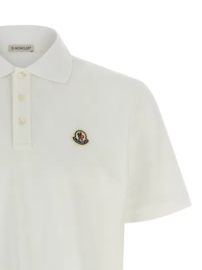 Moncler Logo Patch Polo Shirt In White