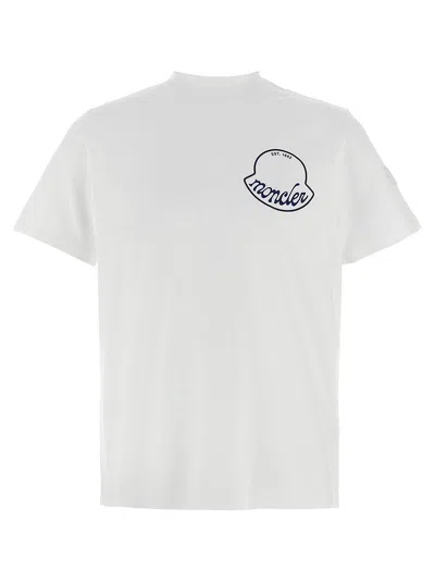 Moncler Men Logo Cotton T-shirt White In White