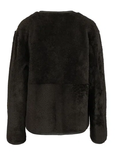 Arma Button-fastening Shearling Jacket In Green