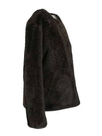 Arma Button-fastening Shearling Jacket In Green