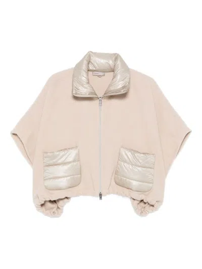 Herno Resort Short-sleeve Poncho In Neutral