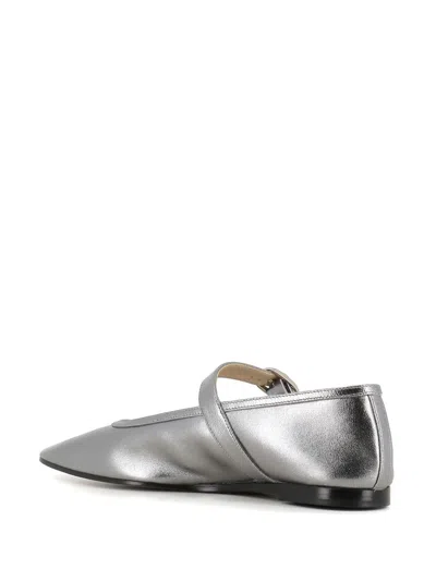 Le Monde Beryl Leather Ballet Flats In Silver