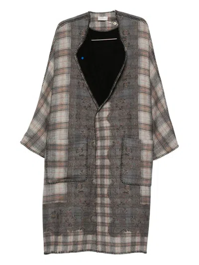 Pierre-louis Mascia Pierre Louis Mascia Wool Kimono In Gray
