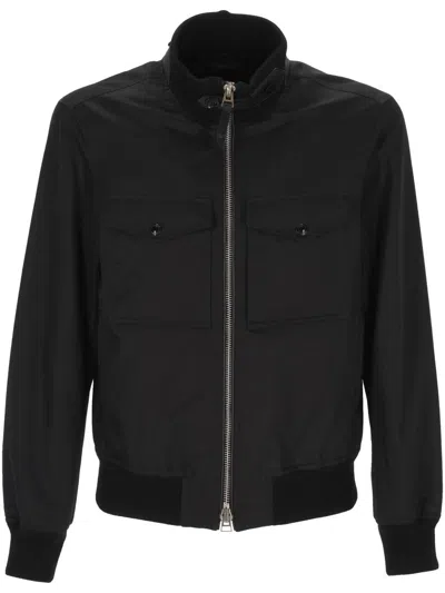 Tom Ford Bomber Jacket With Front Zipper In Black