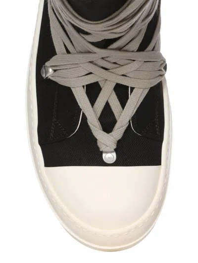 Rick Owens Drkshdw Megalace Overdyed Denim Sneakers In Black