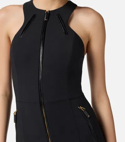 Elisabetta Franchi Zip-front Halterneck Jumpsuit In Black