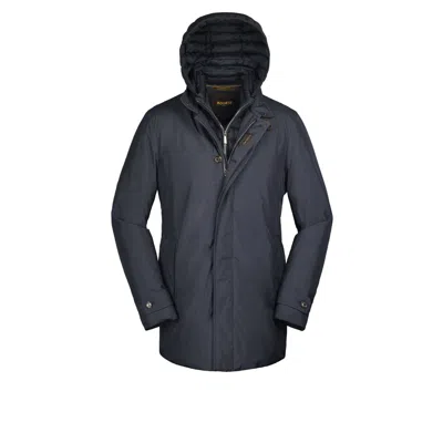 Moorer Long-sleeved Coat In Blue