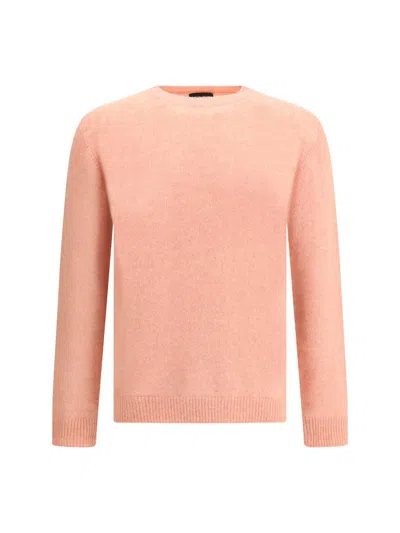 Roberto Collina Long Sleeves Pressed Gauze Round Neck Sweater Clothing In Pink