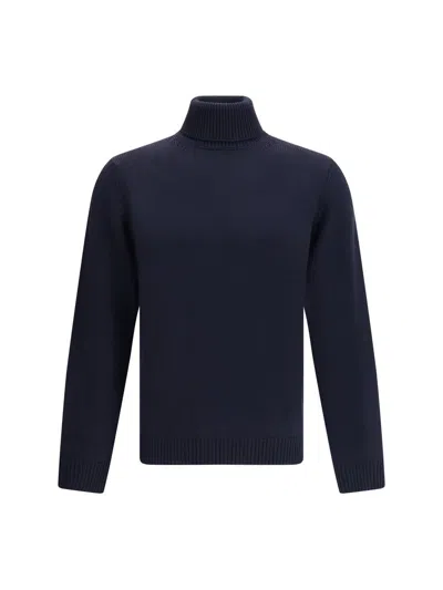 Roberto Collina Turtleneck Sweater In Blue