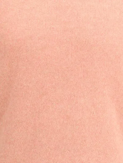 Roberto Collina Long Sleeves Pressed Gauze Round Neck Sweater Clothing In Pink