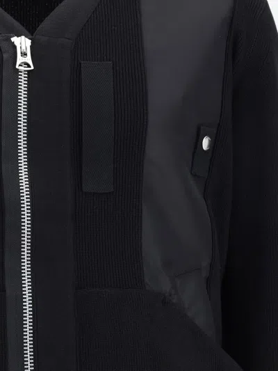 Sacai Zip-up Bomber Jacket In Black