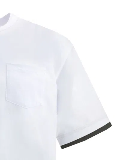 Sacai Pocket-trimmed Jersey T-shirt In White