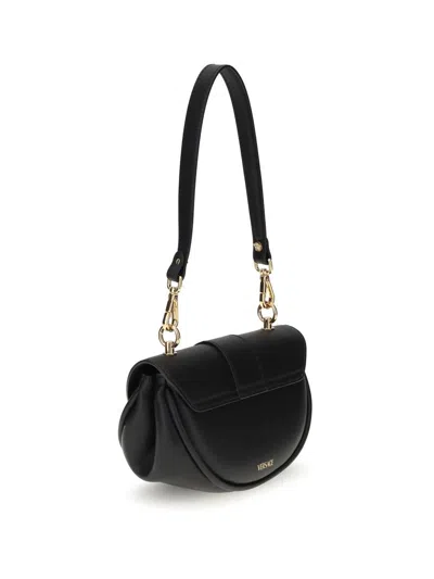 Versace Virtus Small Shoulder Bag In Black