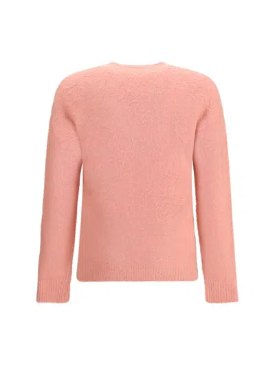 Roberto Collina Long Sleeves Pressed Gauze Round Neck Sweater Clothing In Pink