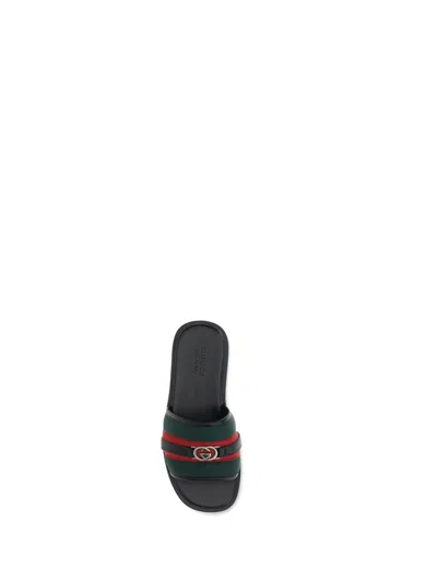 Gucci Interlocking G Web-stripe Sandals In Multi