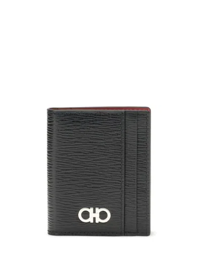 Ferragamo Men Gancini Card Holder In Black