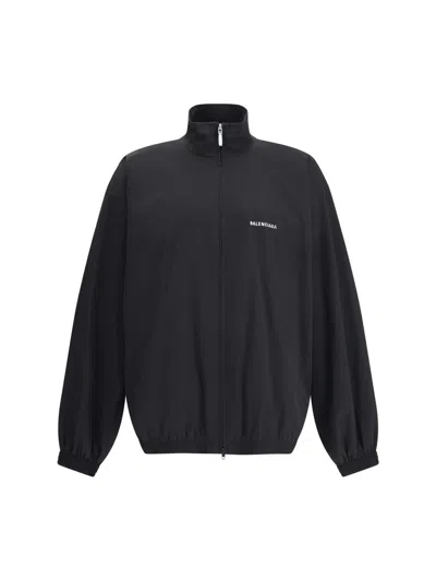Balenciaga Oversized Windbreaker Jacket In Black