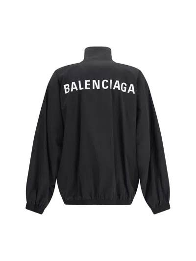 Balenciaga Oversized Windbreaker Jacket In Black
