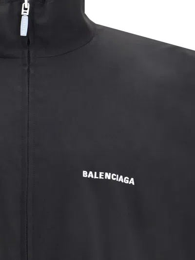 Balenciaga Oversized Windbreaker Jacket In Black