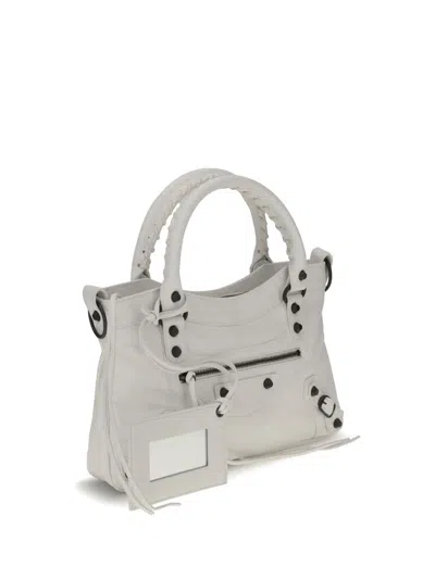 Balenciaga Le City Mini Leather Top-handle Bag In White