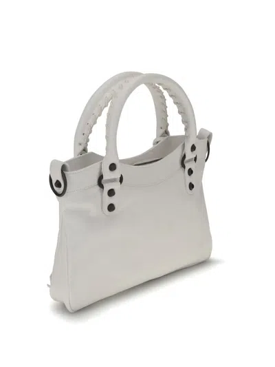 Balenciaga Le City Mini Leather Top-handle Bag In White