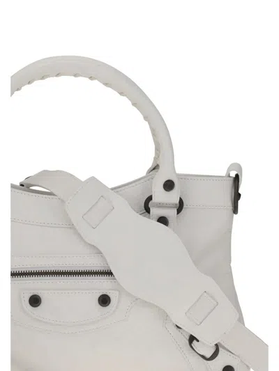 Balenciaga Le City Mini Leather Top-handle Bag In White