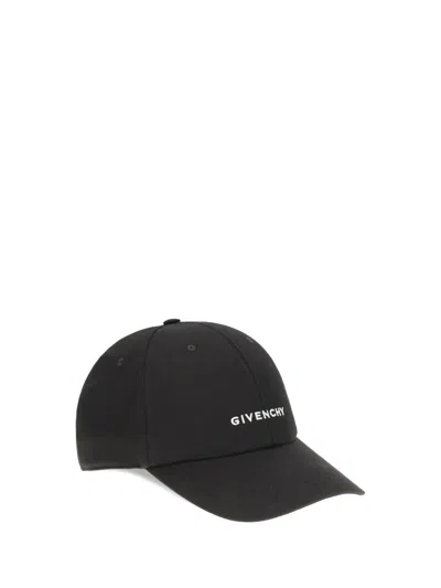 Givenchy Round Visor Cap With Embroidered Logo In Black