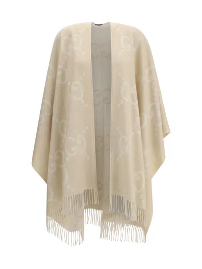Gucci Gg-pattern Fringe Cape In Multi