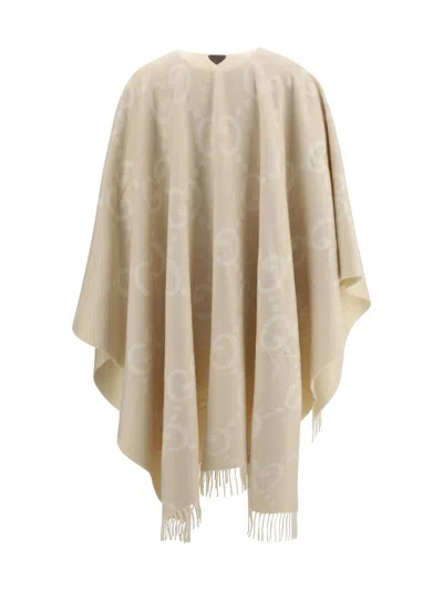 Gucci Gg-pattern Fringe Cape In Multi