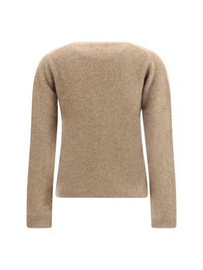 P.a.r.o.s.h Fine-knit Cashmere Sweatshirt In Sand