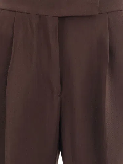 Tom Ford Pleated Wide-leg Trousers In Brown