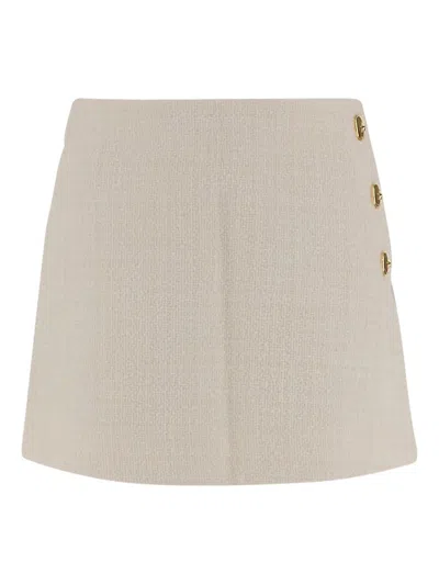Pinko Button-detailed Miniskirt In Neutral