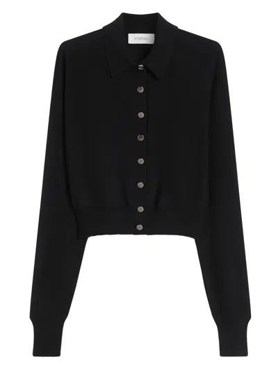 Sportmax Soft Fit Wool Cropped Cardigan Clothing In Black
