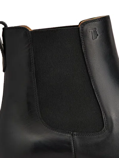 Tod's Leather Chelsea Boots In Black