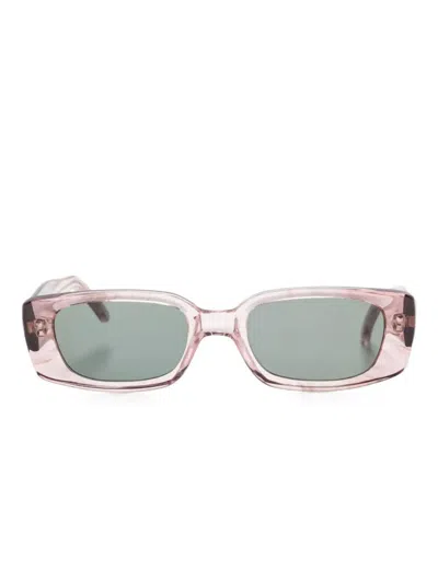 Our Legacy Rectangular Transparent Sunglasses Dark Lenses In Pink