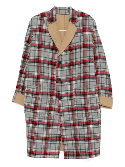 R13 Plaid Coat In Multi